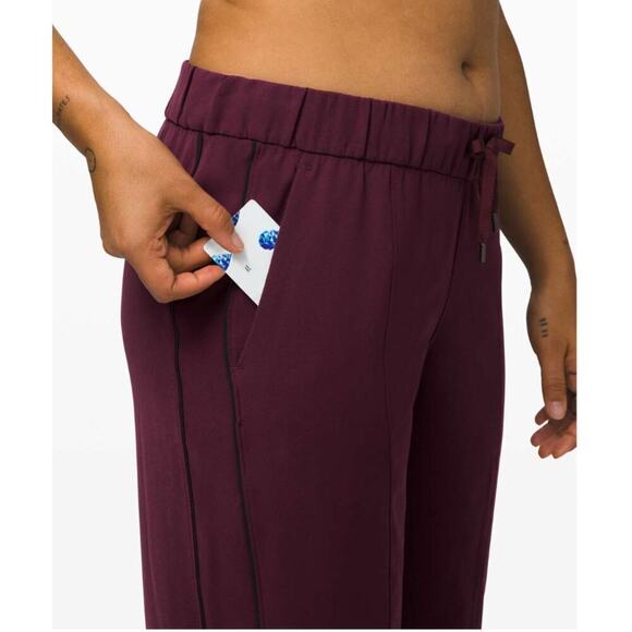 EUC Lululemon $118 On The Right Track Pants Maroon/Adobe Colorway - Picture 4 of 10